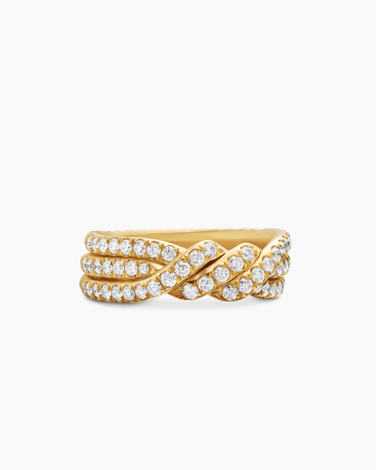 Continuance® Three Row Band Ring in 18K Yellow Gold with Diamonds, 6mm