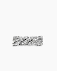 Continuance® Three Row Band Ring in Platinum with Diamonds, 6mm