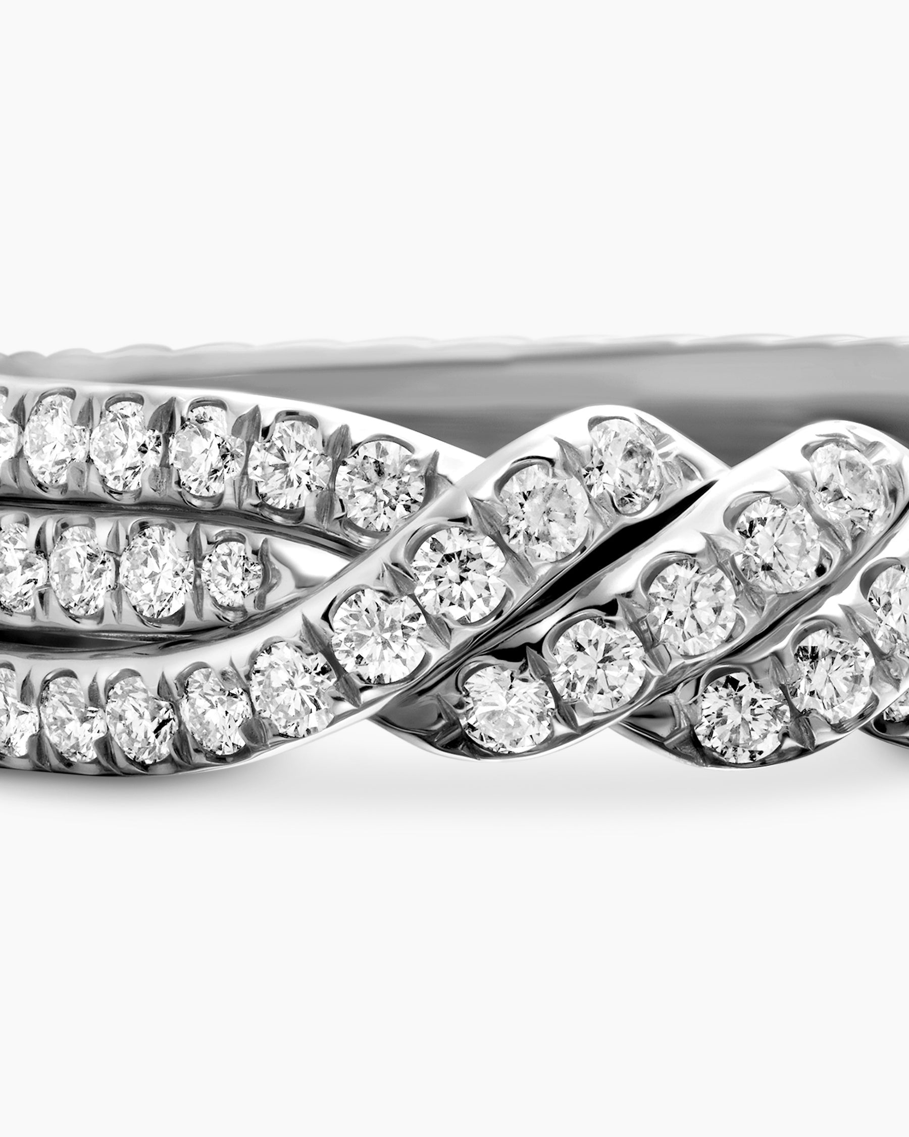 Continuance® Three Row Band Ring in Platinum with Diamonds, 6mm