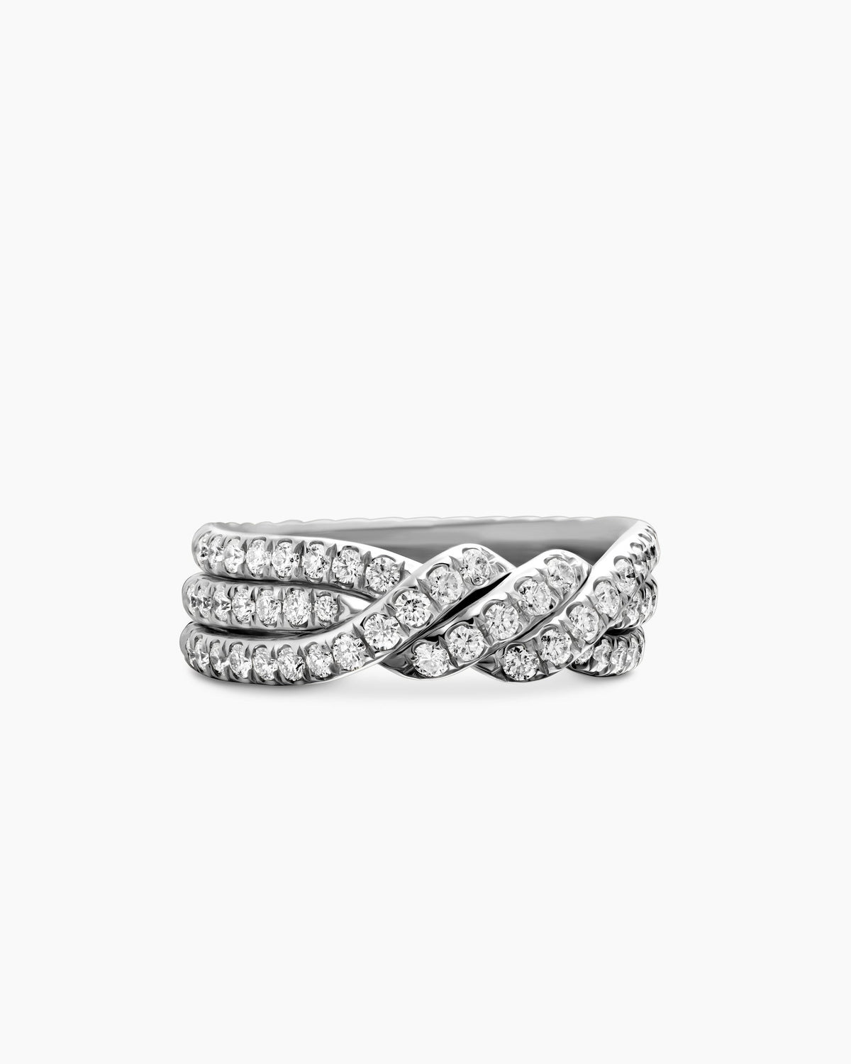 Continuance® Three Row Band Ring in Platinum with Diamonds, 6mm