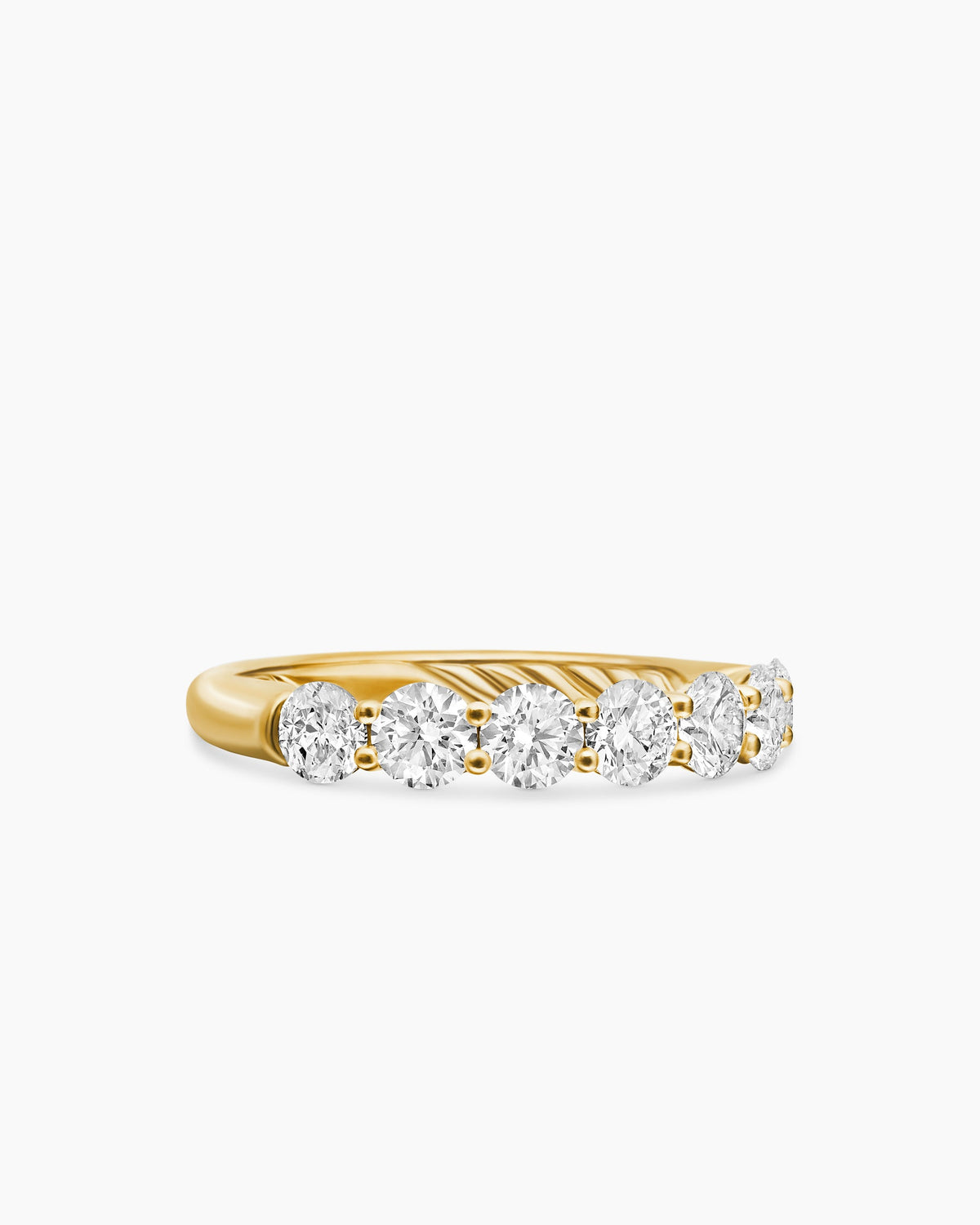 DY Eden Partway Band Ring in 18K Yellow Gold with Diamonds, 2.5mm