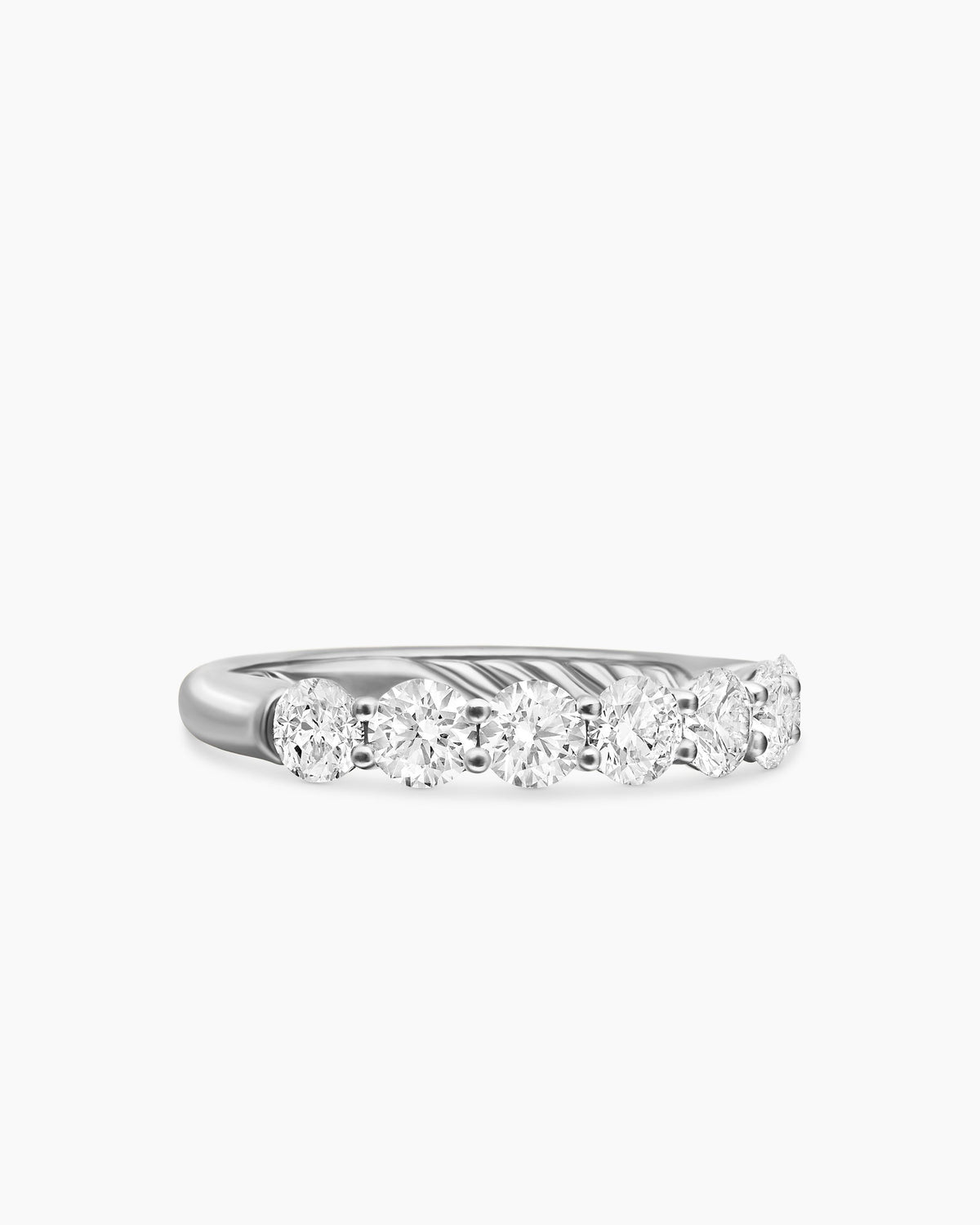 DY Eden Partway Band Ring in Platinum with Diamonds, 2.5mm