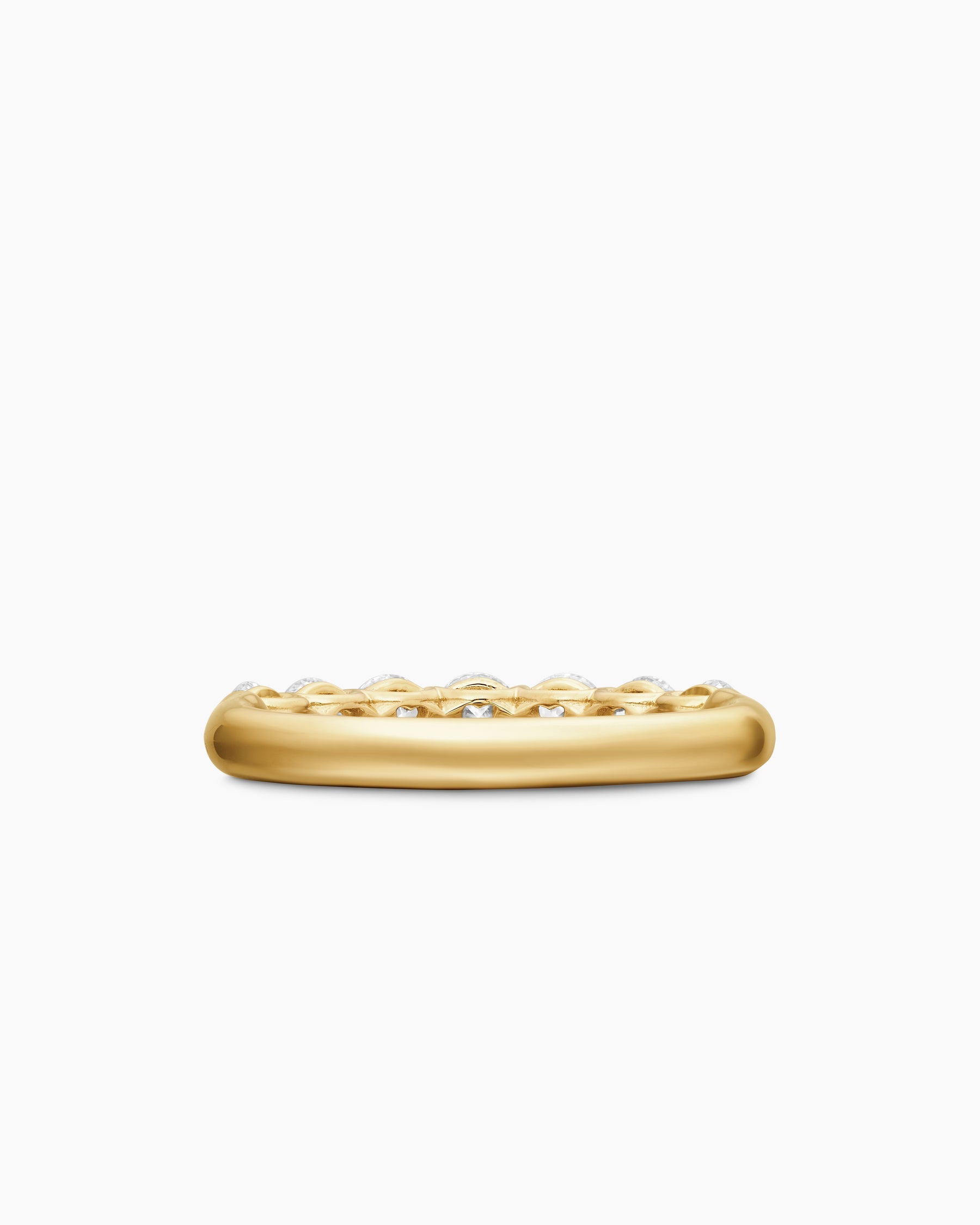 DY Eden Partway Band Ring in 18K Yellow Gold with Diamonds, 3.4mm