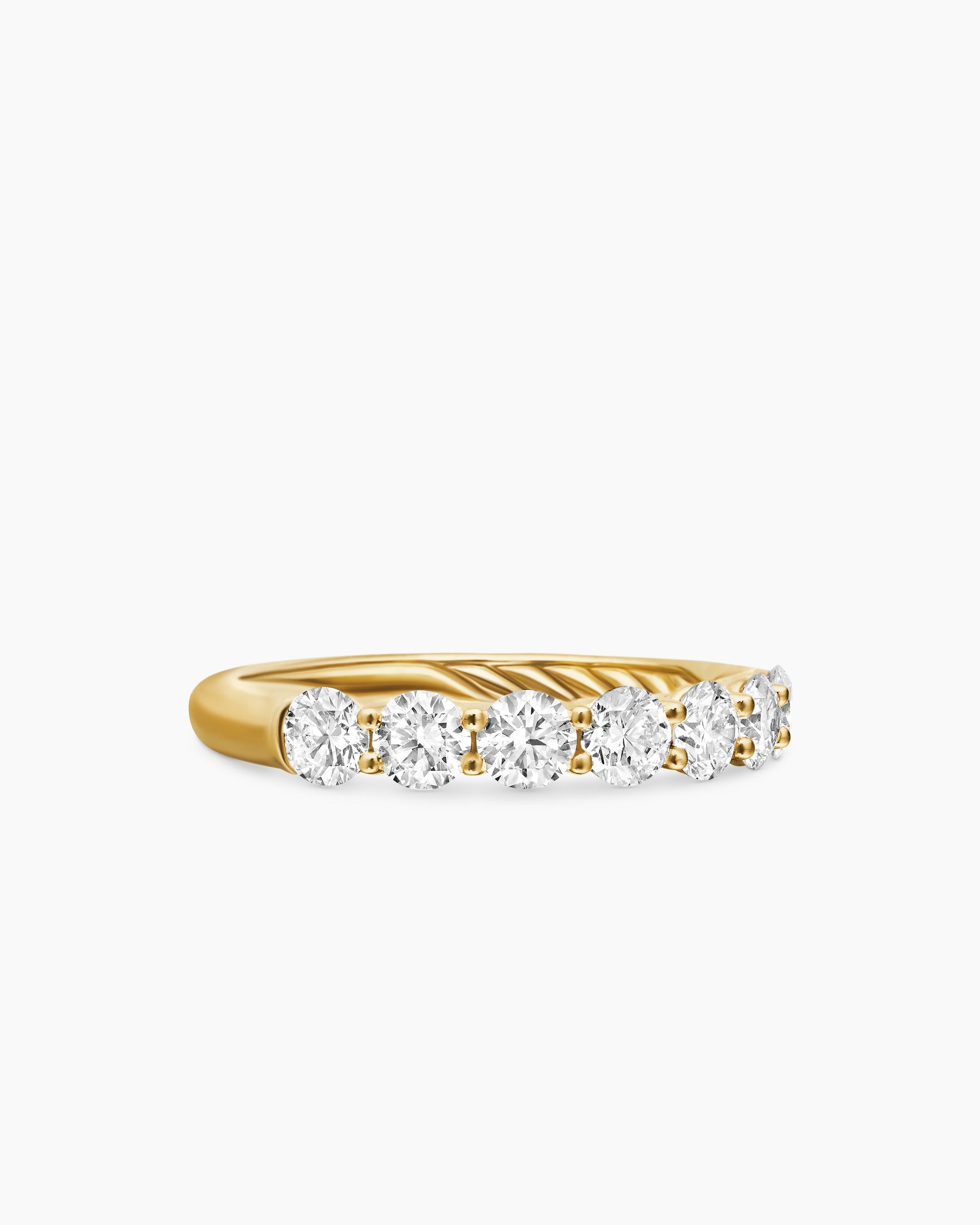 DY Eden Partway Band Ring in 18K Yellow Gold with Diamonds, 3.4mm