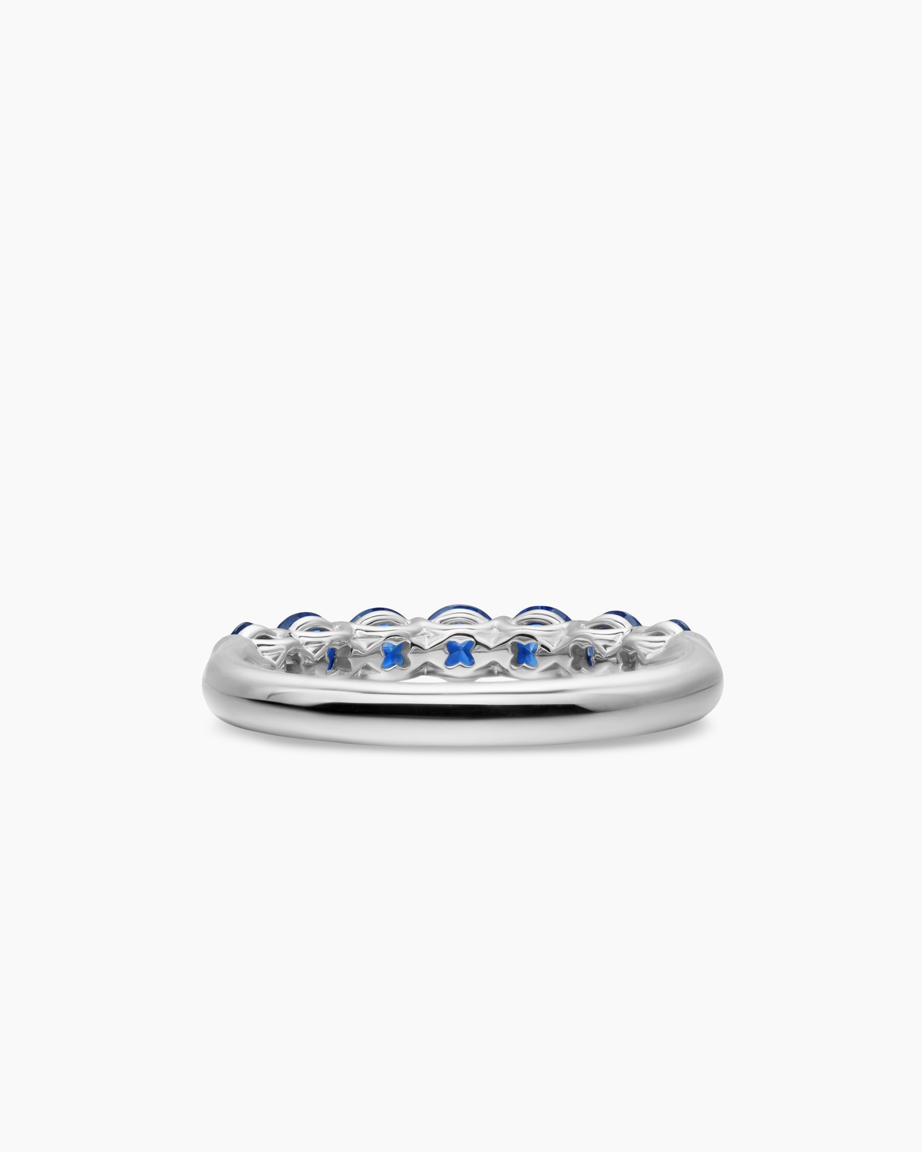 DY Eden Partway Band Ring in Platinum with Blue Sapphires, 3.4mm