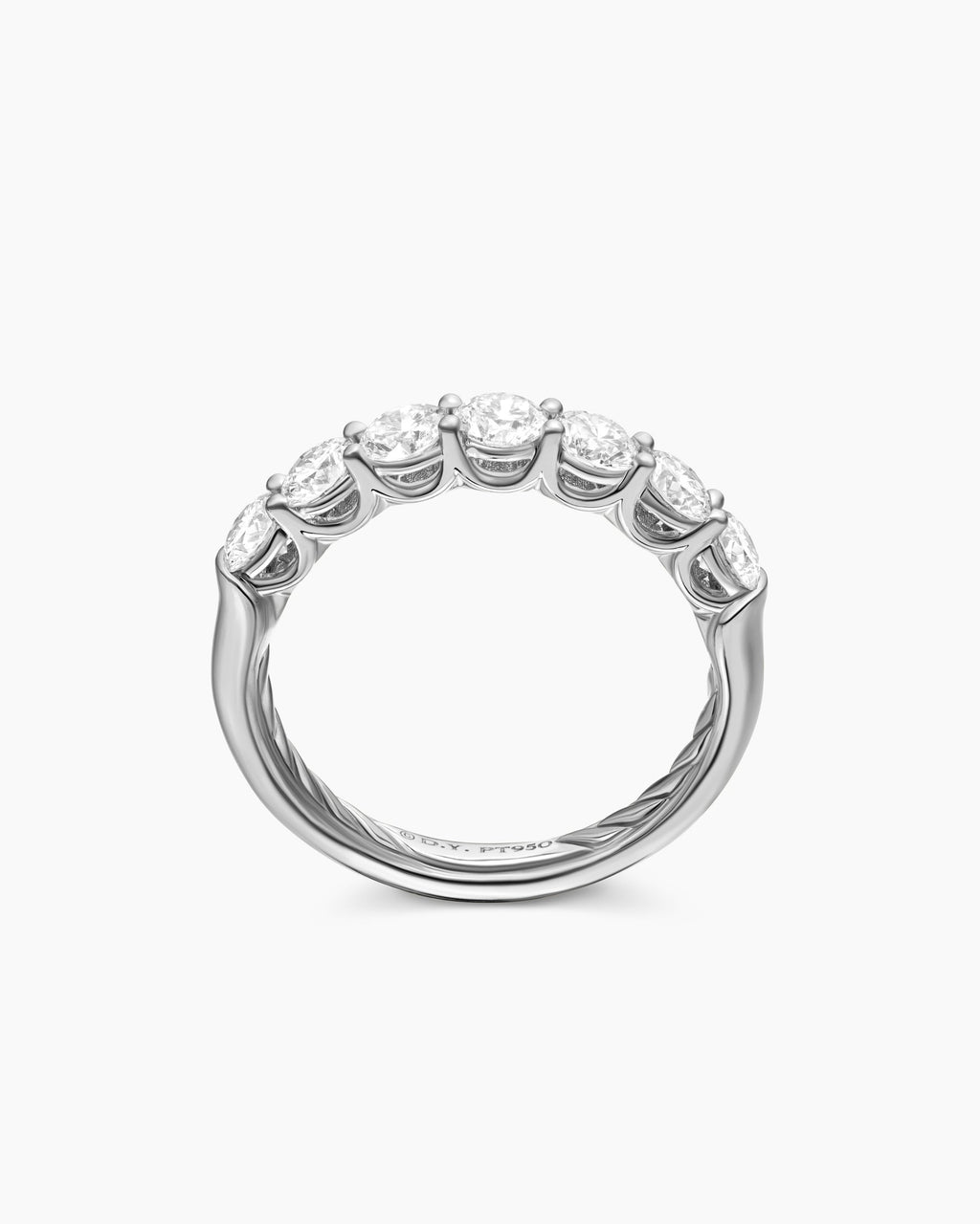 DY Eden Partway Band Ring in Platinum with Diamonds, 3.4mm