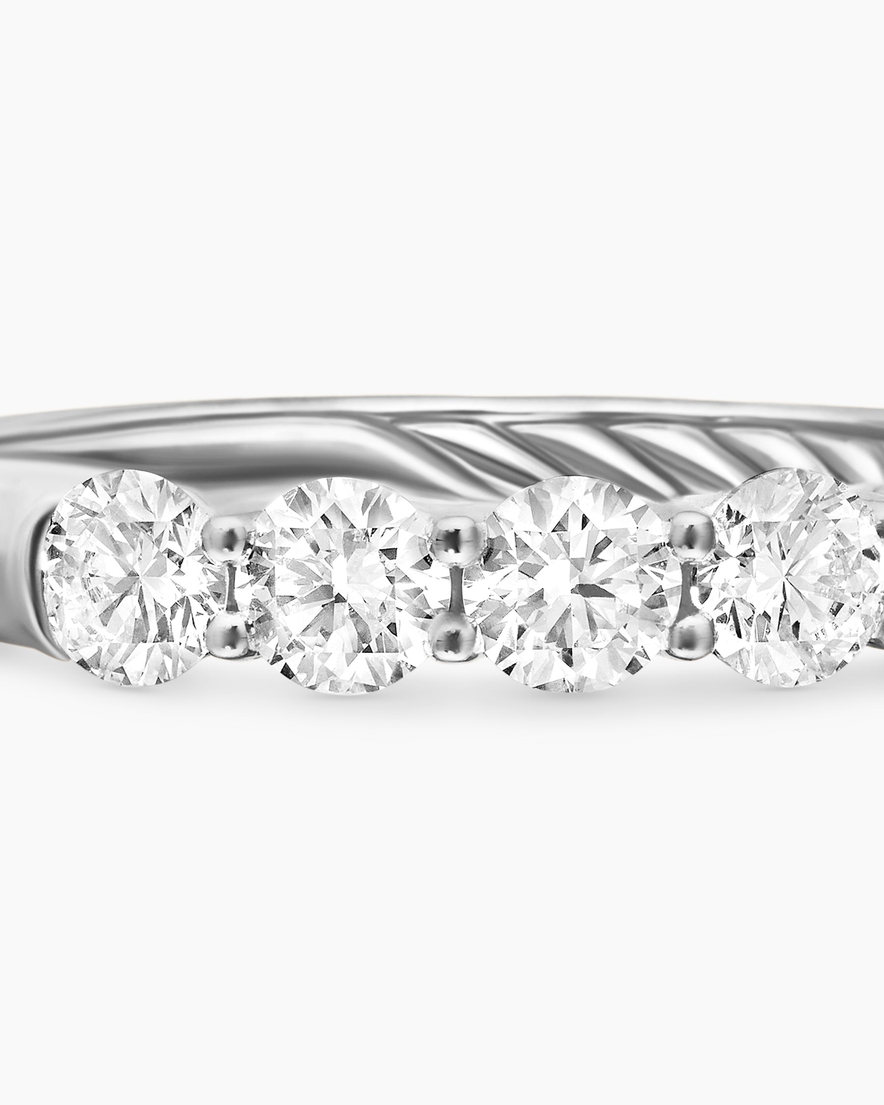 DY Eden Partway Band Ring in Platinum with Diamonds, 3.4mm