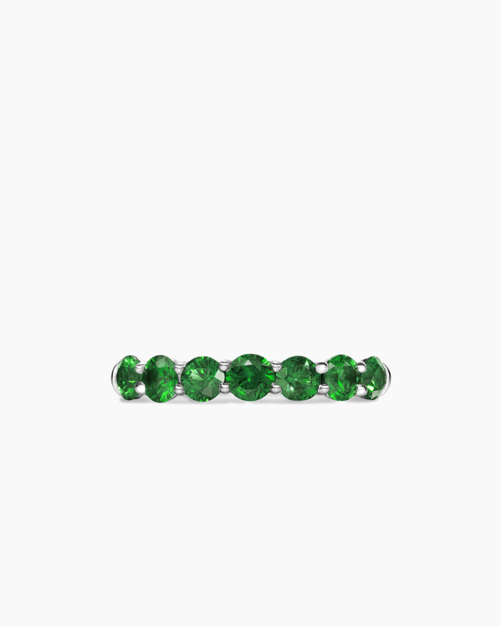DY Eden Partway Band Ring in Platinum with Tsavorites, 3.4mm