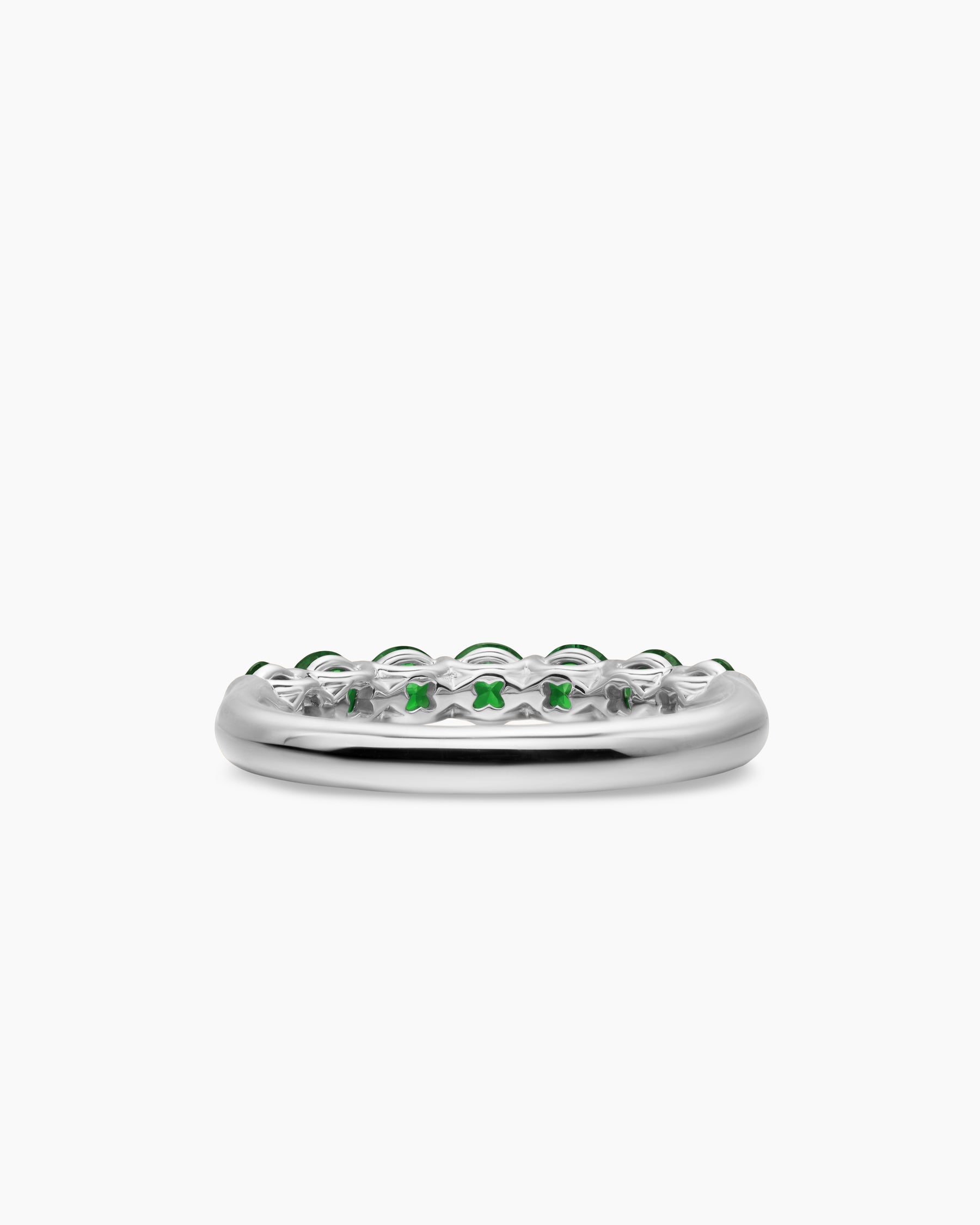 DY Eden Partway Band Ring in Platinum with Tsavorites, 3.4mm
