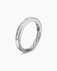 DY Eden Partway Alternating Diamond Band Ring in Platinum with Diamonds, 2.8mm
