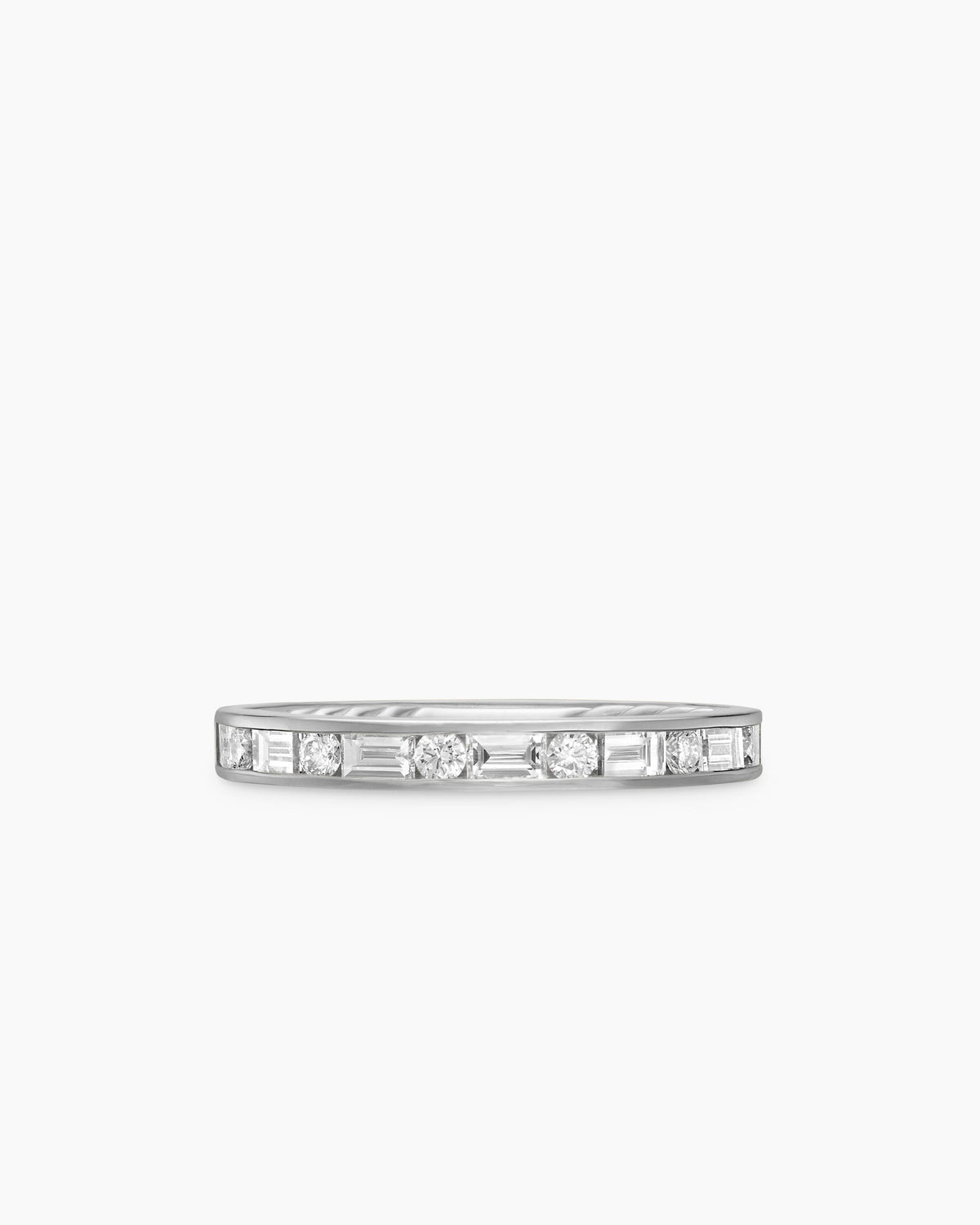 DY Eden Partway Alternating Diamond Band Ring in Platinum with Diamonds, 2.8mm