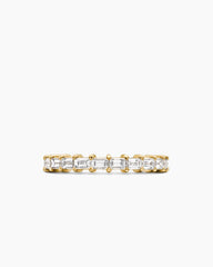 DY Eden Partway Band Ring in 18K Yellow Gold with Baguette Diamonds, 2mm