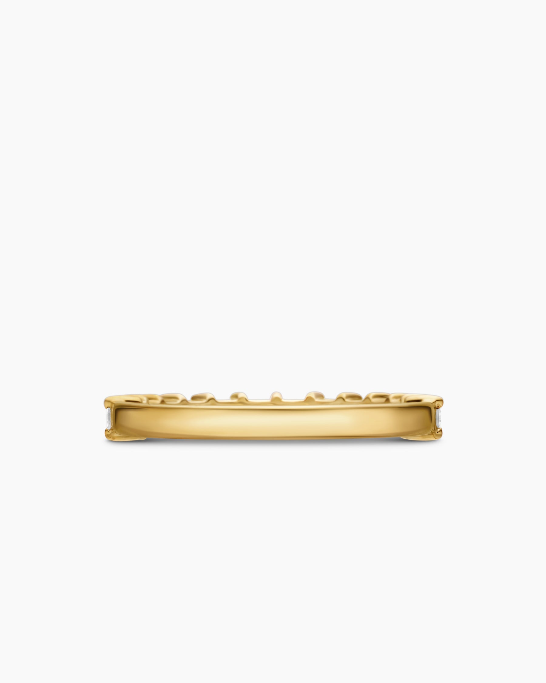 DY Eden Partway Band Ring in 18K Yellow Gold with Baguette Diamonds, 2mm