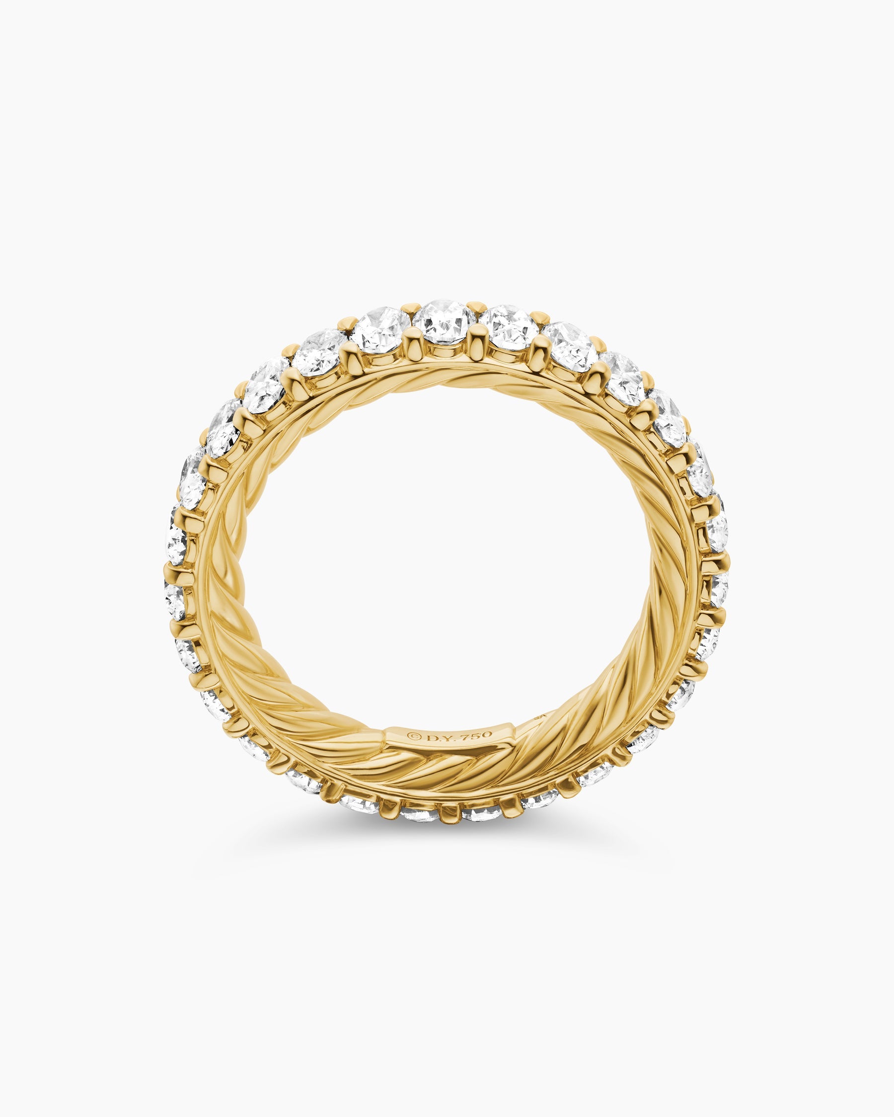 DY Eden Eternity Band Ring in 18K Yellow Gold with Oval Diamonds, 3.5mm