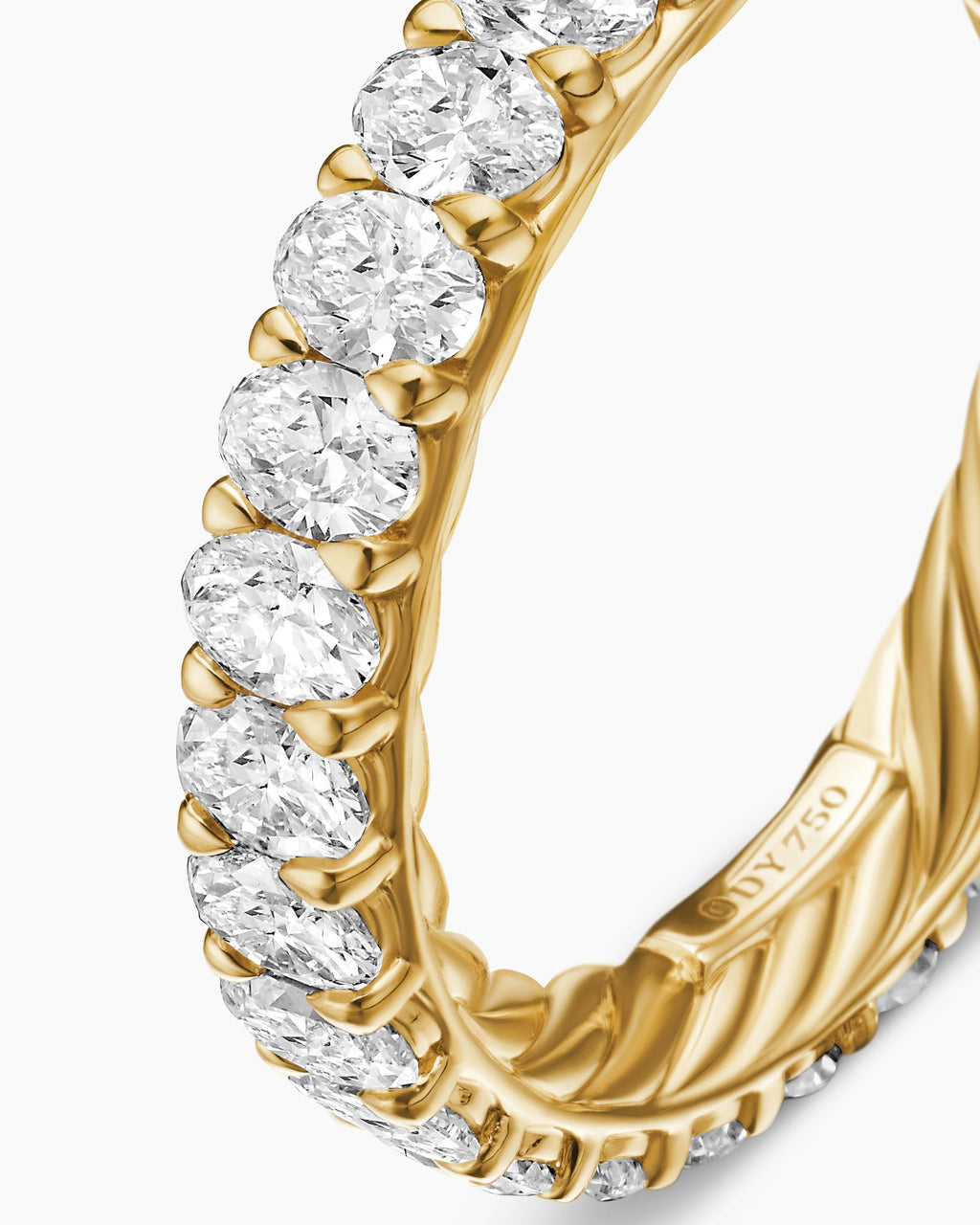 DY Eden Eternity Band Ring in 18K Yellow Gold with Oval Diamonds, 3.5mm