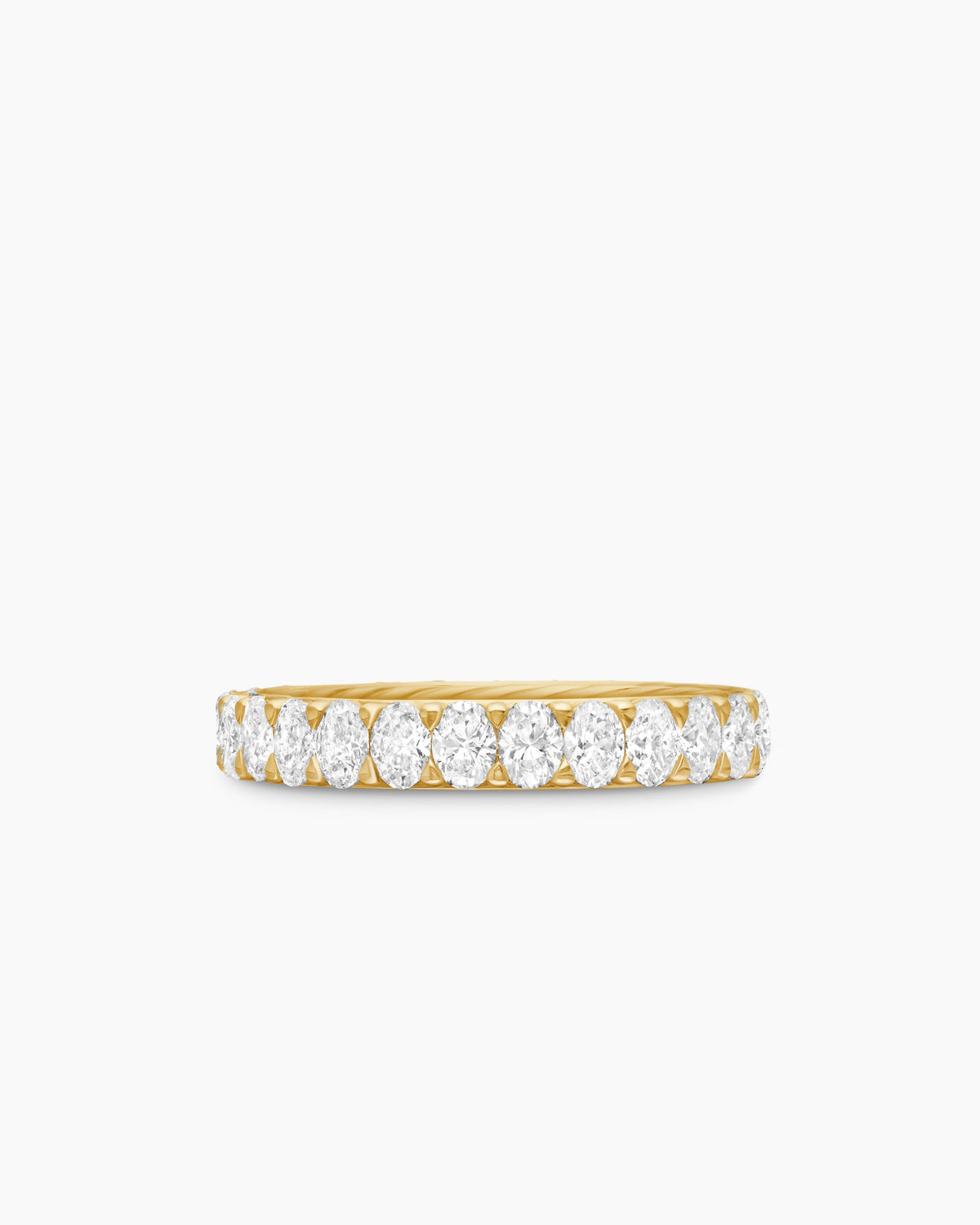DY Eden Eternity Band Ring in 18K Yellow Gold with Oval Diamonds, 3.5mm