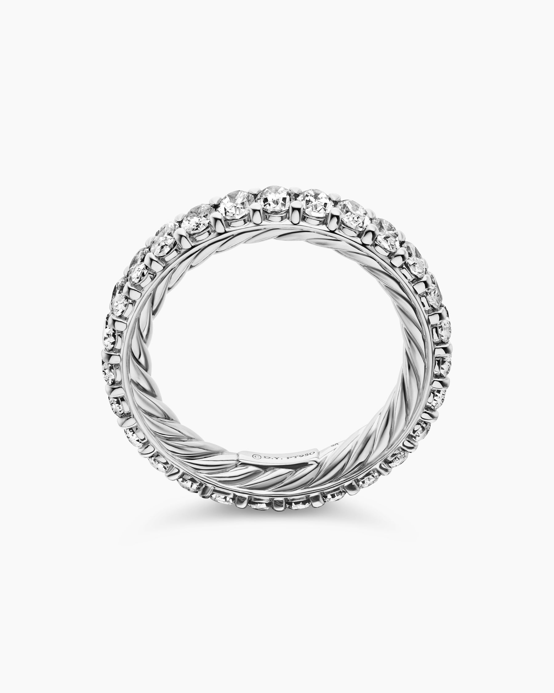 DY Eden Eternity Band Ring in Platinum with Oval Diamonds, 3.5mm