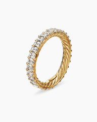 DY Eden Eternity Band Ring in 18K Yellow Gold with Emerald Diamonds, 3.5mm