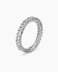DY Eden Eternity Band Ring in Platinum with Emerald Diamonds, 3.5mm