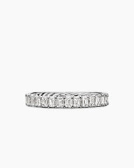 DY Eden Eternity Band Ring in Platinum with Emerald Diamonds, 3.5mm